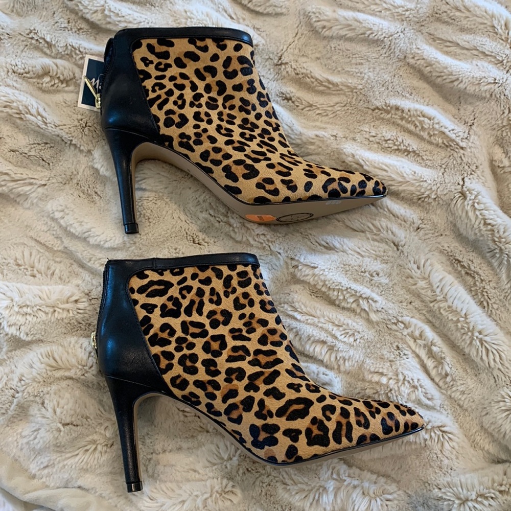 Leopard ankle boots